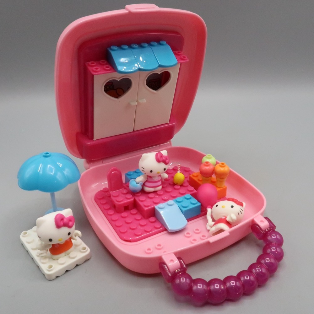 Mega Bloks Hello Kitty Ice Cream Parlor in Travel Case 2012 Sanrio